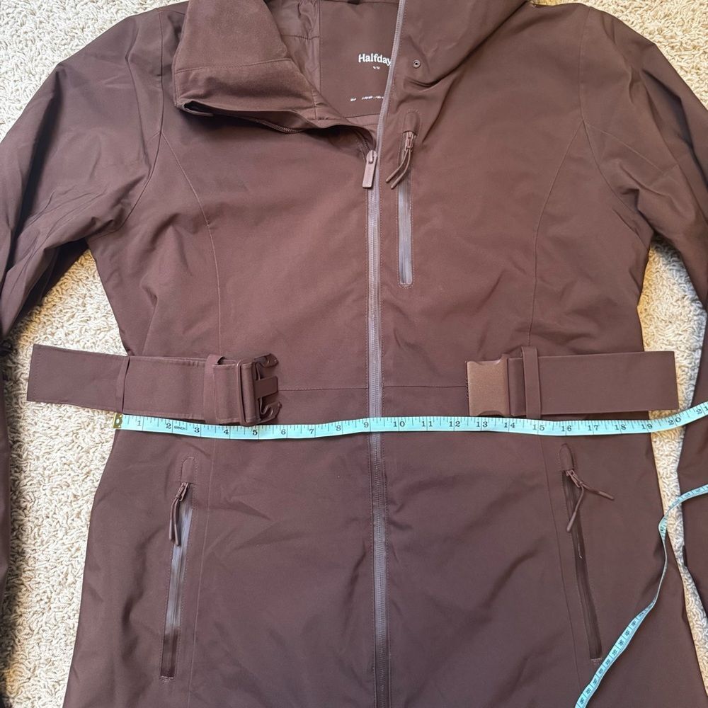 Halfdays Aston Jacket Belted Ski Jacket Brown Spiked Cocoa Medium Waterproof - Picture 5 of 9